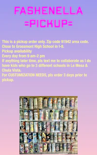 a flyer with the words fashnella pick up