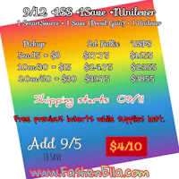 a flyer with a price list and a rainbow