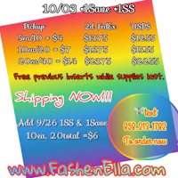 a flyer with a rainbow colored background and a price list